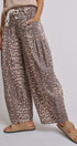 Vintage Wash Leopard Print Barrel Pants