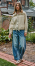 Sweater Knit Button Front Jacket with Detachable Collar in IVORY - Women's Jackets & Blazers | Urban Daizy