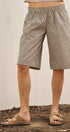 Urban Daizy Classic Check Print Elastic Bermuda Shorts Cream Shorts - Women's (UDPT0174-Cream) – alternate view 2