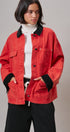 Oversized Utility Barn Jacket in RED - Women's Jackets & Blazers | Urban Daizy