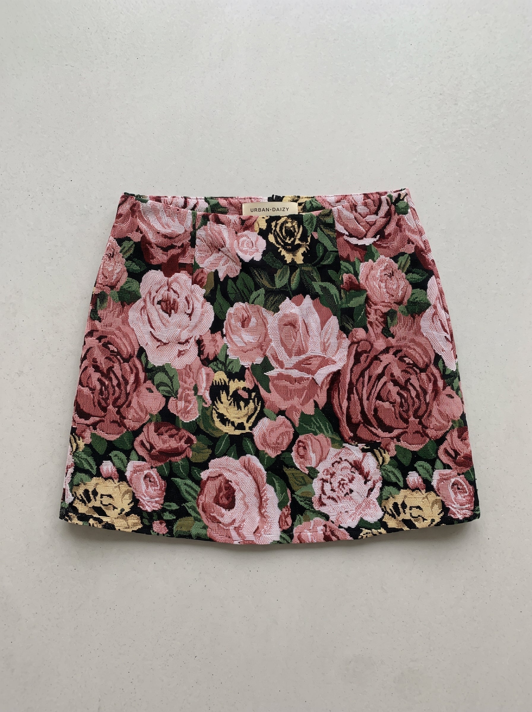 Artisanal Geometric Woven Mini Skirt