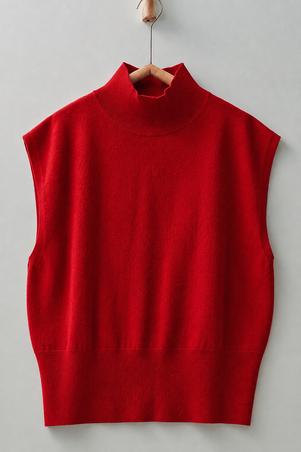 Mock Neck Sleeveless Blouson Knit Top