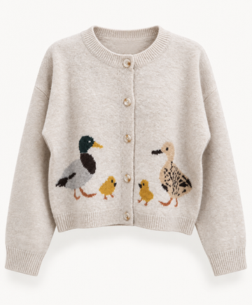 Duckling Parade Intarsia Cardigan
