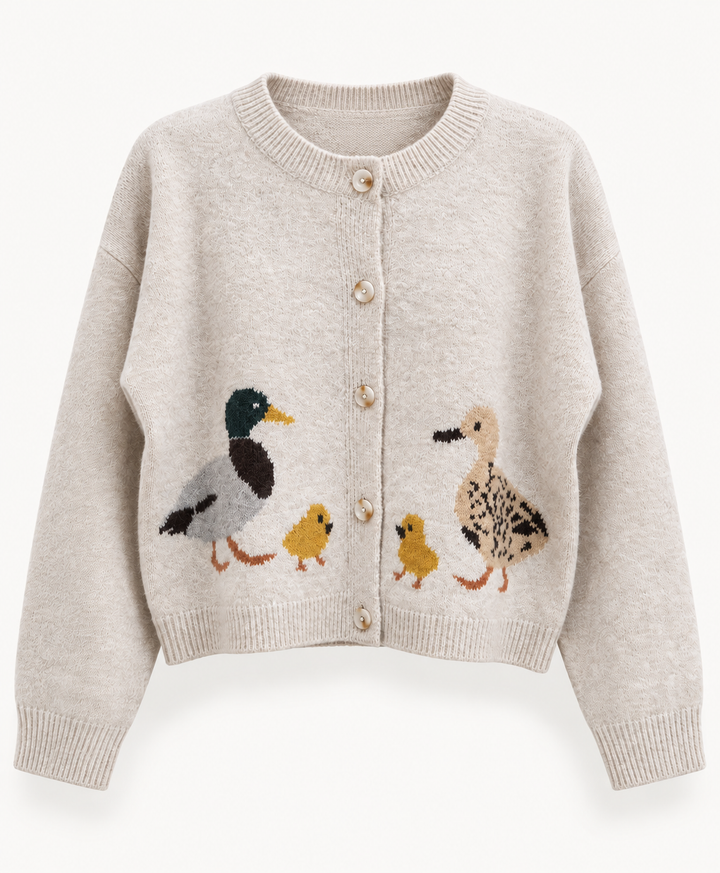 Duckling Parade Intarsia Cardigan