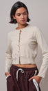 Lace Trim Knit Button-Down Cardigan in OATMEAL - Women's SWEATERS | Urban Daizy