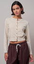 Lace Trim Knit Button-Down Cardigan in OATMEAL - Women's SWEATERS | Urban Daizy