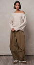 Dolman Sleeve Boat Neck Knit Sweater in OATMEAL - Women's Sweaters | Urban Daizy