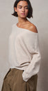 Dolman Sleeve Boat Neck Knit Sweater in OATMEAL - Women's Sweaters | Urban Daizy