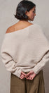 Dolman Sleeve Boat Neck Knit Sweater in OATMEAL - Women's Sweaters | Urban Daizy