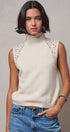 Ribbed Knit Sleeveless Mock Neck Sweater Top in OATMEAL - Women's Sweaters | Urban Daizy