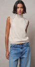 Ribbed Knit Sleeveless Mock Neck Sweater Top in OATMEAL - Women's Sweaters | Urban Daizy