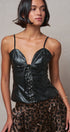 Faux Leather Lace-Up Corset Cami Top in BLACK - Women's Tops | Urban Daizy