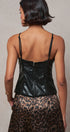 Faux Leather Lace-Up Corset Cami Top in BLACK - Women's Tops | Urban Daizy