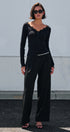 Lace Trim Ribbed Knit Henley Top - Women's TOPS | Urban Daizy