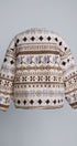 Aztec Jacquard Contrast Pocket Button Jacket in IVORY - Women's Fashion | Urban Daizy