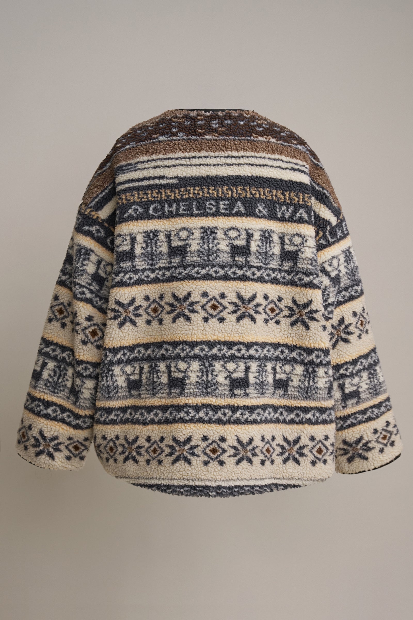 Aztec Jacquard Contrast Pocket Button Jacket in BROWN - Women's Fashion | Urban Daizy