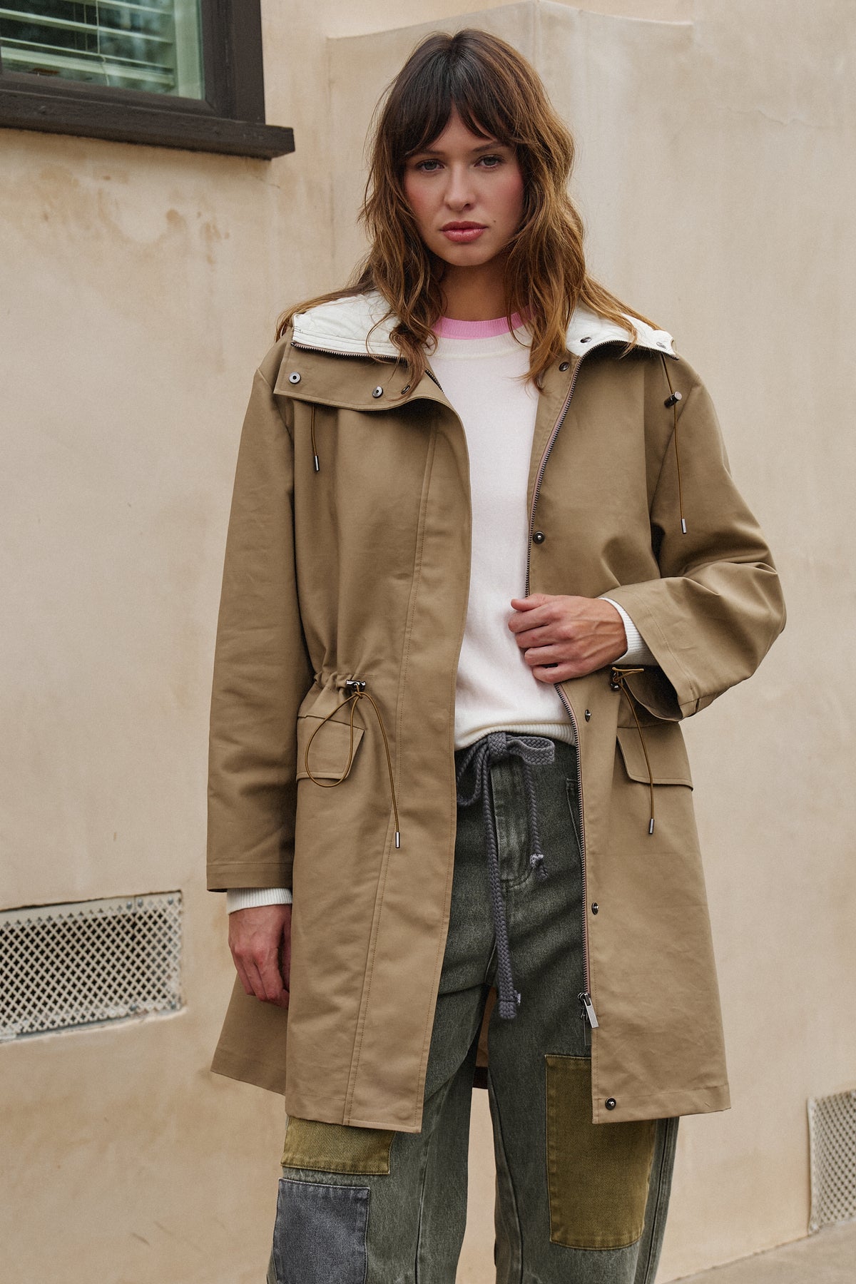 City Mist Hooded Cotton Parka in KHAKI - Women's Fashion | Urban Daizy