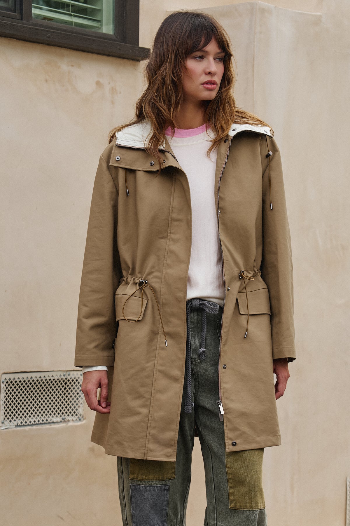 City Mist Hooded Cotton Parka in KHAKI - Women's Fashion | Urban Daizy