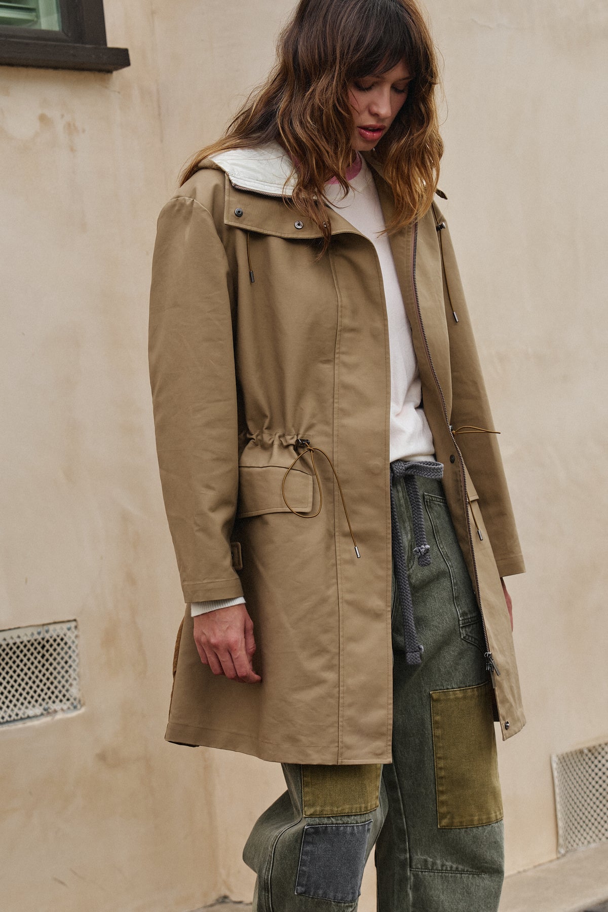 City Mist Hooded Cotton Parka in KHAKI - Women's Fashion | Urban Daizy