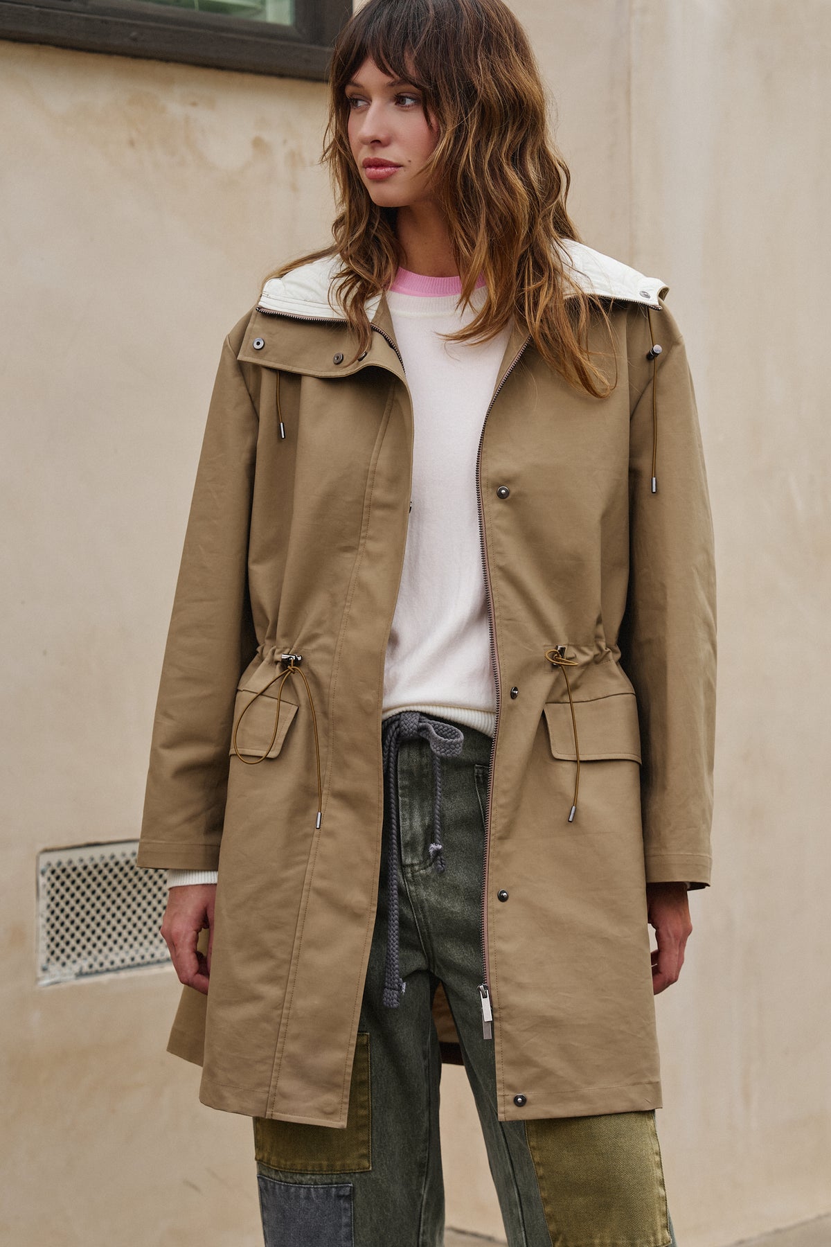 City Mist Hooded Cotton Parka in KHAKI - Women's Fashion | Urban Daizy
