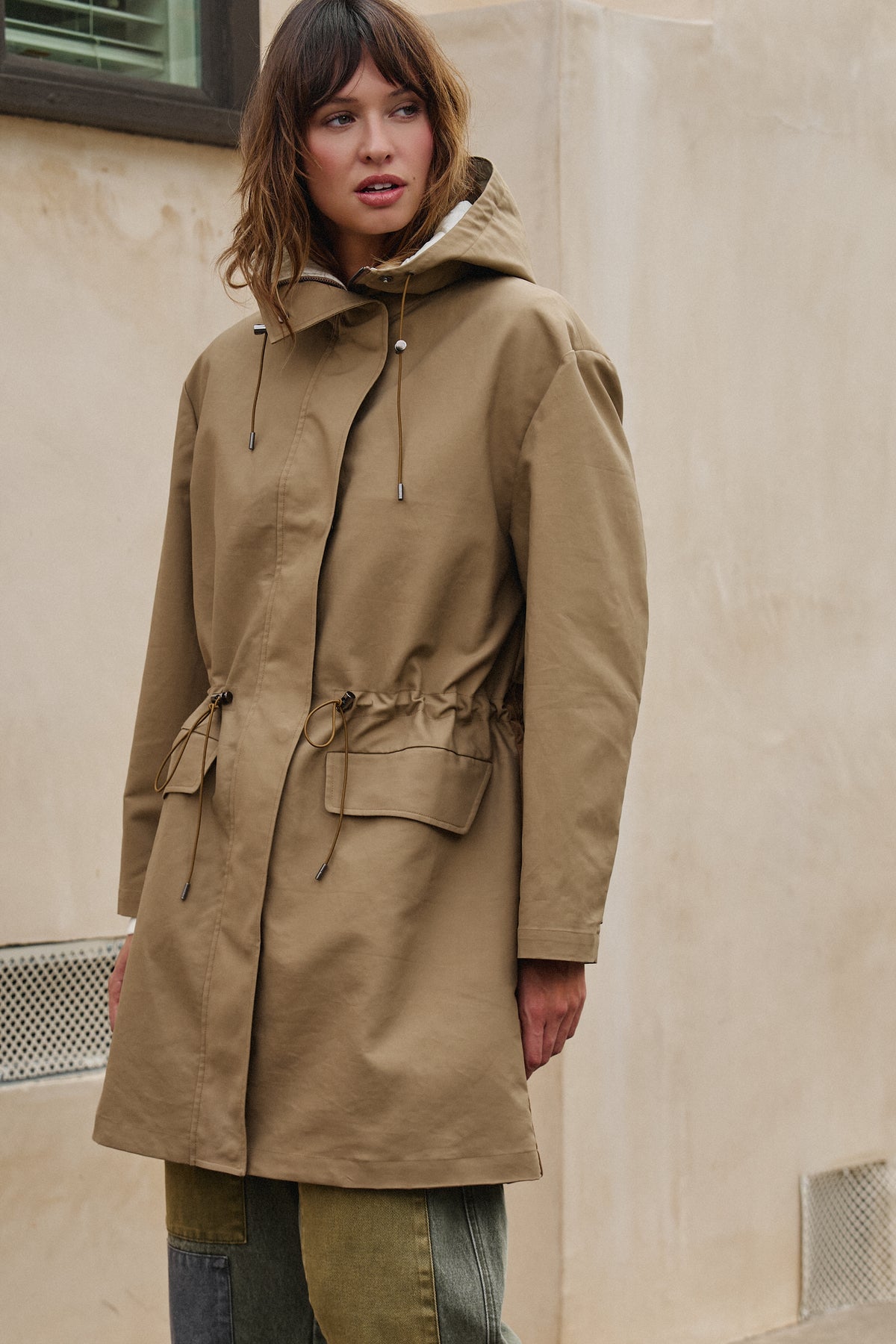 City Mist Hooded Cotton Parka in KHAKI - Women's Fashion | Urban Daizy
