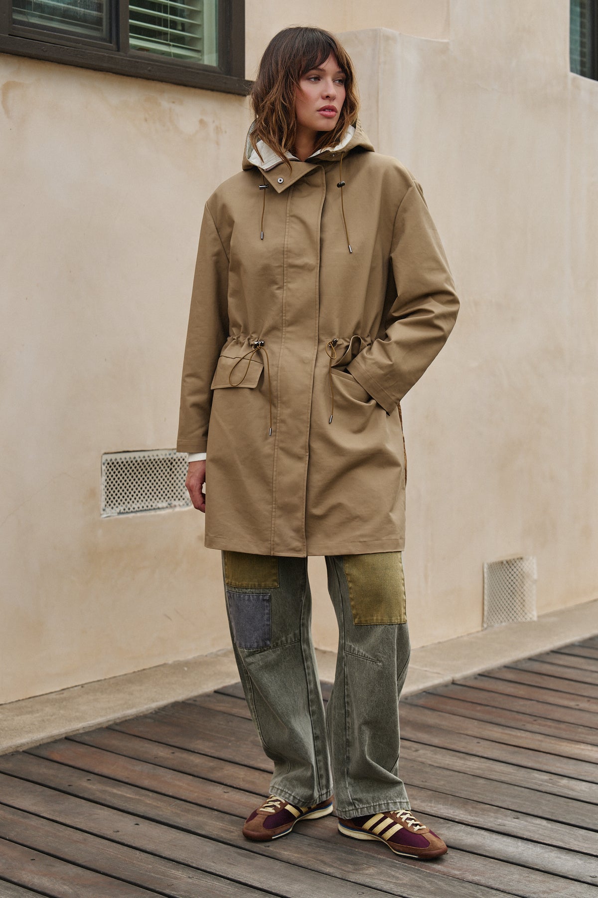 City Mist Hooded Cotton Parka in KHAKI - Women's Fashion | Urban Daizy