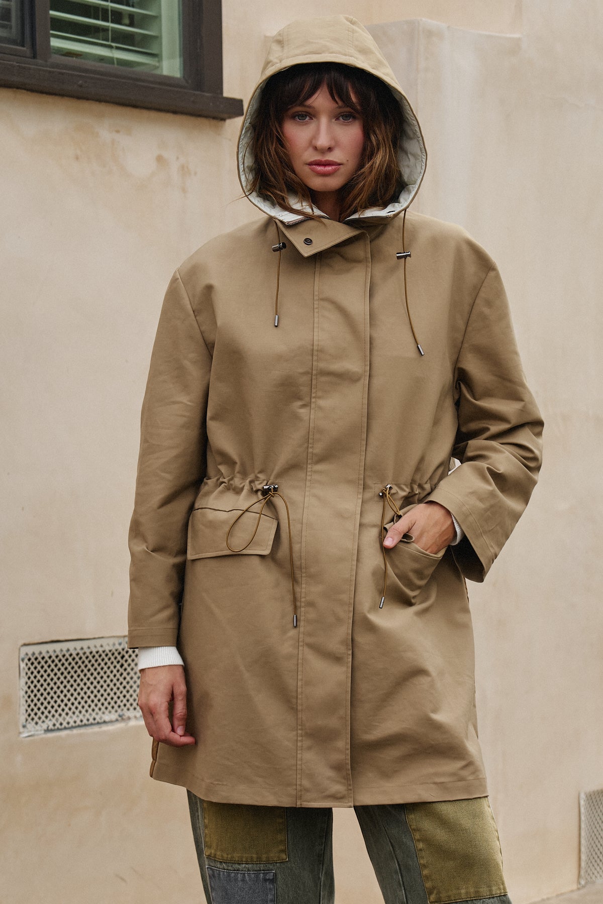 City Mist Hooded Cotton Parka in KHAKI - Women's Fashion | Urban Daizy