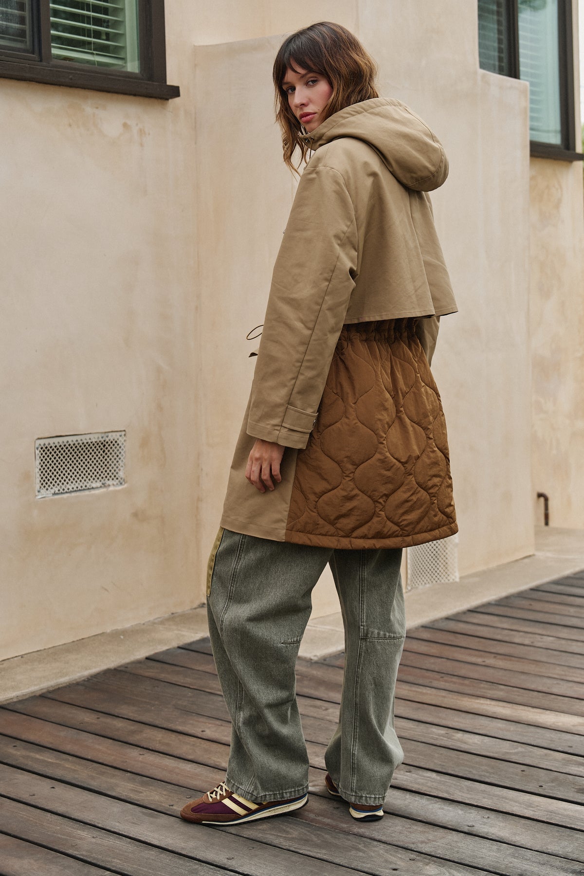 City Mist Hooded Cotton Parka in KHAKI - Women's Fashion | Urban Daizy