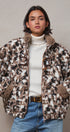 Printed Faux Fur Toggle Jacket in BROWN - Women's Fashion | Urban Daizy