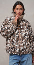 Printed Faux Fur Toggle Jacket in BROWN - Women's Fashion | Urban Daizy