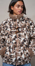 Printed Faux Fur Toggle Jacket in BROWN - Women's Fashion | Urban Daizy