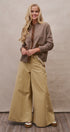 Suede Trim Knit Sweater in BROWN - Women's SWEATERS | Urban Daizy