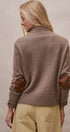 Suede Trim Knit Sweater in BROWN - Women's SWEATERS | Urban Daizy