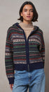 Fair Isle Hooded Zip Cardigan in NAVY - Women's SWEATERS | Urban Daizy
