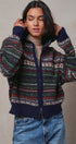 Fair Isle Hooded Zip Cardigan in NAVY - Women's SWEATERS | Urban Daizy