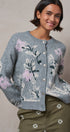 Floral Intarsia Knit Cardigan in GREY - Women's SWEATERS | Urban Daizy