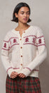 Pine Tree Border Knit Cardigan in IVORY - Women's SWEATERS | Urban Daizy