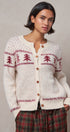 Pine Tree Border Knit Cardigan in IVORY - Women's SWEATERS | Urban Daizy