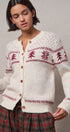 Pine Tree Border Knit Cardigan in IVORY - Women's SWEATERS | Urban Daizy