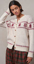 Pine Tree Border Knit Cardigan in IVORY - Women's SWEATERS | Urban Daizy
