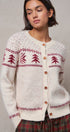 Pine Tree Border Knit Cardigan in IVORY - Women's SWEATERS | Urban Daizy