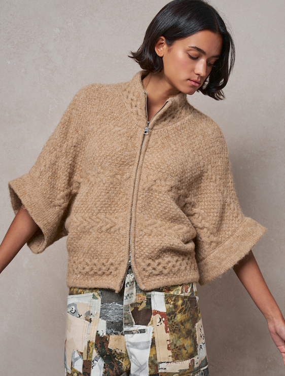 Cable Knit Zip-Up Oversized Cardigan Sweater - Women's SWEATERS | Urban Daizy