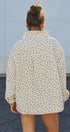 Floral Quilted Cotton Jacket With Collar in IVORY - Women's Jackets & Outerwear | Urban Daizy