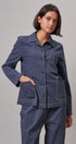  Button-Down Shirt Jacket with Contrast Stitch in NAVY - Women's Jackets & Outerwear | Urban Daizy