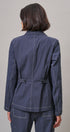  Button-Down Shirt Jacket with Contrast Stitch in NAVY - Women's Jackets & Outerwear | Urban Daizy