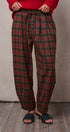 Plaid Drawstring Tapered Wool-Blend Pants - Women's Pants | Urban Daizy