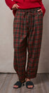 Plaid Drawstring Tapered Wool-Blend Pants - Women's Pants | Urban Daizy