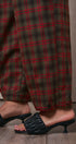 Plaid Drawstring Tapered Wool-Blend Pants - Women's Pants | Urban Daizy
