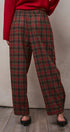 Plaid Drawstring Tapered Wool-Blend Pants - Women's Pants | Urban Daizy