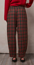 Plaid Drawstring Tapered Wool-Blend Pants - Women's Pants | Urban Daizy